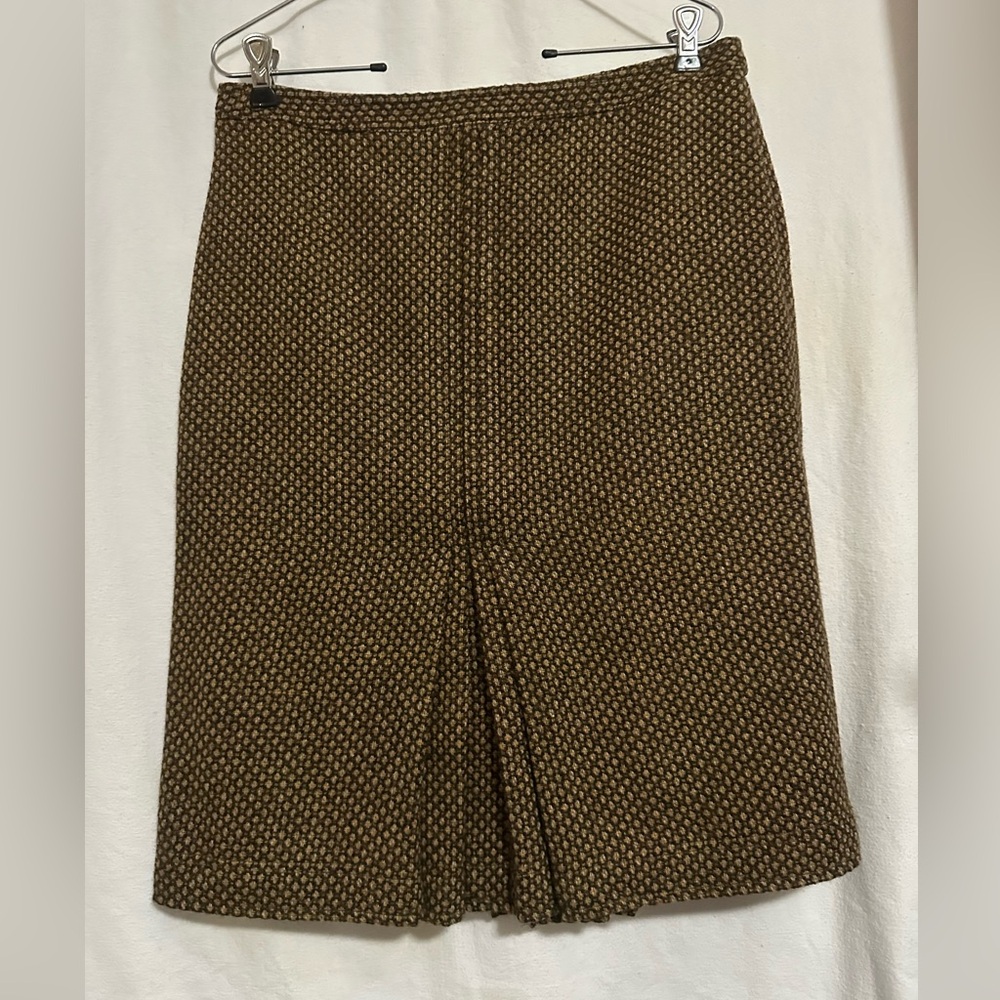Club Monaco Brown Patterned wool Pencil Skirt